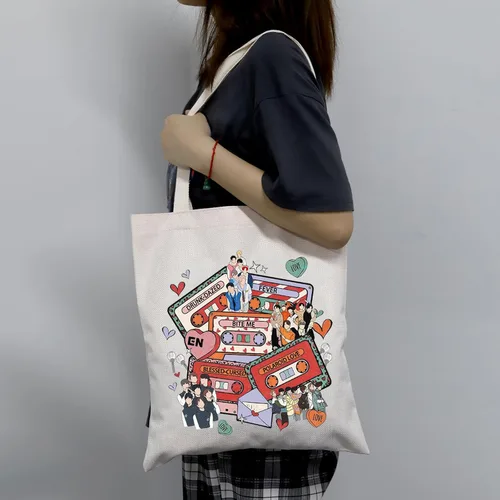 Vista 5 de K-POP Bolsa de compras de viaje de música Kpop Album Lover Bolsa reutilizable Corea del Sur Star Team Fans Regalo