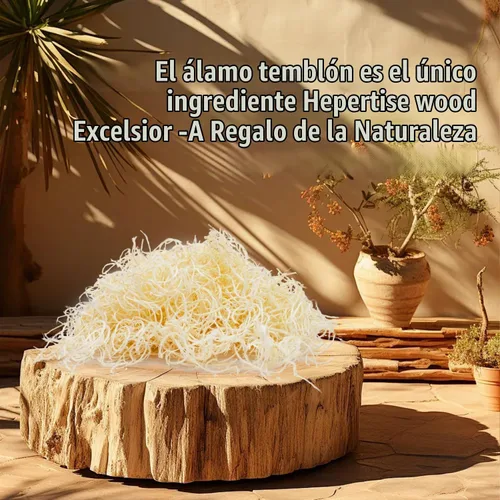Vista 4 de 4.5 oz de madera de álamo natural Excelsior color natural y olor