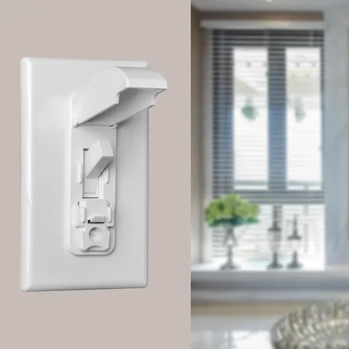 Vista 3 de 2 Cubiertas protectoras para interruptor de luz, cubierta protectora de interruptor de pared a prueba de bebés para interruptor de luz de palanca