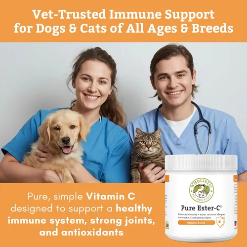 Vista 4 de Wholistic Pet Organics Suplemento de vitamina C para la piel y el pelaje de los perros - 1 oz - Medicamento para el alivio de la alergia del perro