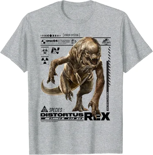 Vista 8 de Jurassic World Rebirth Distortus Rex Ingen Species File Camiseta Gris Oscuro