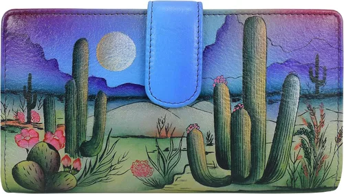 Vista 5 de Anna by Anuschka Women's Hand Painted Genuine Leather Two Fold Wallet