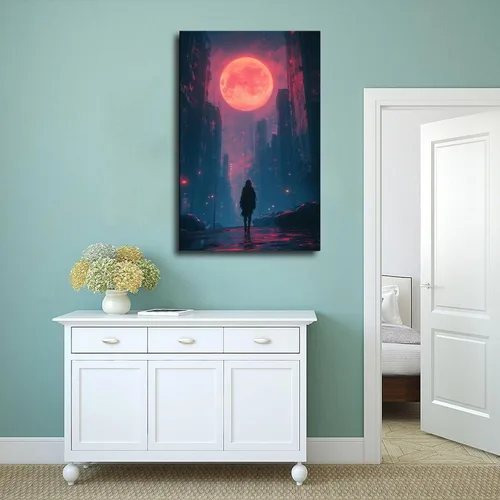 Vista 4 de Digital Dreamscape Poster – Synthwave Cyber Art Print – Aesthetic Wall Decor for Gamers & Creators Canvas Poster Wall Art Decor Print Picture