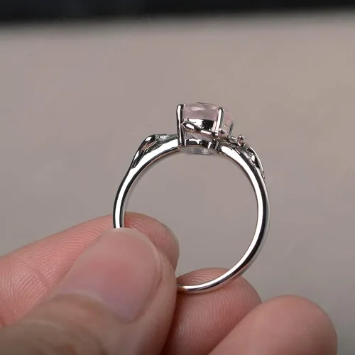 Vista 4 de LUO Anillo redondo de plata de ley 925 con piedra preciosa de 0.276 in para mujer