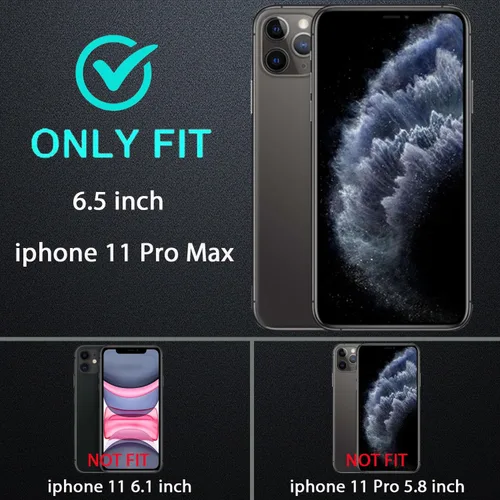 Vista 2 de YKHJKLEC para iPhone 11 Pro Max, funda de grado militar 3 en 1 resistente a prueba de golpes/caídas/polvo con 2 piezas de protector de pantalla
