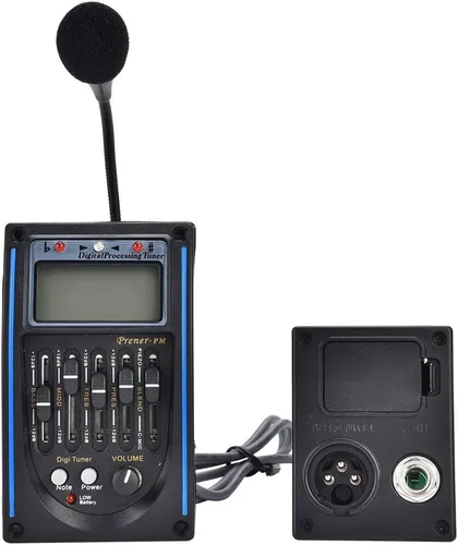 Vista 7 de Alomejor Preamplificador de guitarra acústica, ecualizador de 5 bandas con sintonizador digital LCD, preamplificador de estudio para músicos