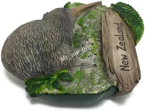 Vista 2 de WitnyStore Tiny Kiwi Flightless Bird Nueva Zelanda Australia Oceanía Atracciones Turísticas Resina Refrigerador Imán Viajero Recuerdo Regalo Memento