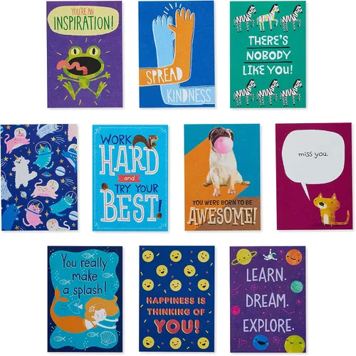 Vista 5 de American Greetings Mini tarjetas de notas para niños, esparce sonrisas (40 unidades)