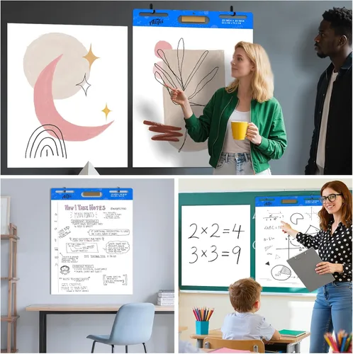 Vista 7 de AILZFEI Sticky Easel Pad 25 x 30 inches Flip Chart Paper for Teachers, Large Self Stick Easel Paper 30 Sheets/Pad, 2 Pad