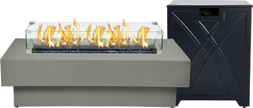Vista 7 de Fogata de propano para exteriores de 32 pulgadas con cubierta de tanque de 20 libras, fogatas de propano de 50,000 BTU para patio exterior con tapa