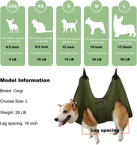Vista 6 de Mklhgty Hamaca de aseo para perros para recortar uñas y cuidado de oídos/ojos, cabestrillo para aseo con cortaúñas
