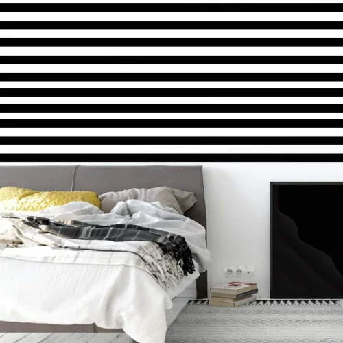Vista 3 de 10 calcomanías de pared de espejo, diseño a rayas, espejo, azulejos artísticos, decoración de bricolaje autoadhesivas, línea de pared, calcomanías