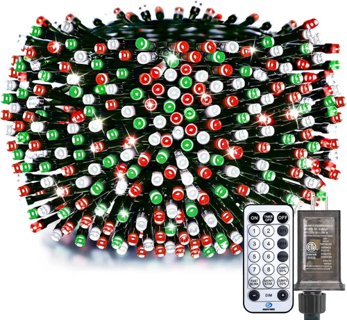 Vista 7 de Minetom Luces LED para árbol de Navidad de 50 pies, 1000 luces LED para exteriores, cuerda de petardos para exteriores, 12 modos, temporizador