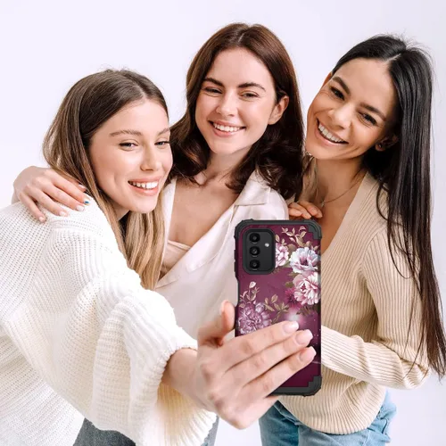 Vista 7 de Hocase Funda para Galaxy A13 5G, resistente a los golpes, protección de goma de silicona suave, funda protectora híbrida de plástico duro