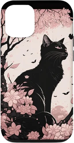 Vista 28 de Cute Pink Japanese Cherry Blossom Cat Aesthetic Case for iPhone 16