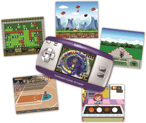Vista 4 de Consola de juegos portátil compacta Cyber Arcade, 250 juegos, LCD, púrpura, JL2375PR