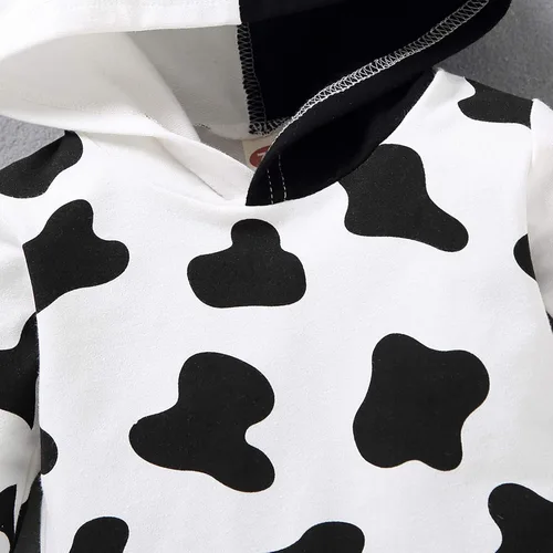 Vista 6 de Enterizo de manga larga para bebé overol de manga larga con estampado de vaca lechera ropa con capucha