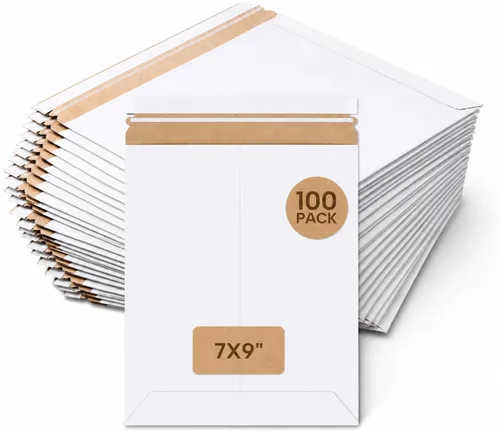 Vista 13 de BOX USA Sobres rígidos de 6 x 8 pulgadas (paquete de 100 unidades), sobres de cartón para fotos, tarjetas de intercambio, impresiones pequeñas, se