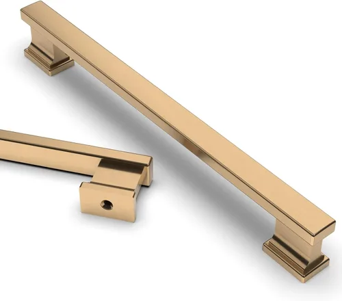 Vista 12 de Asidrama - Paquete de 6 manijas de gabinete de cocina color latón cepillado de 3.75 pulgadas (96mm), tiradores para gabinete, accesorios