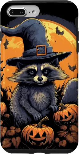 Vista 12 de iPhone 16 Raccoon Witch Hat Pumpkins Halloween Costume Case