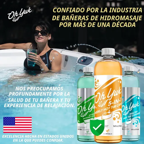 Vista 9 de Oh Yuk - Productos químicos 5 en 1 para bañera de hidromasaje, limpiador
