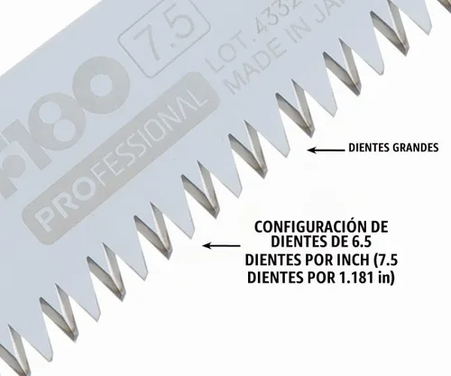 Vista 5 de Sierra plegable Silky Profesional F180 de 180 mm, dientes grandes (143-18)