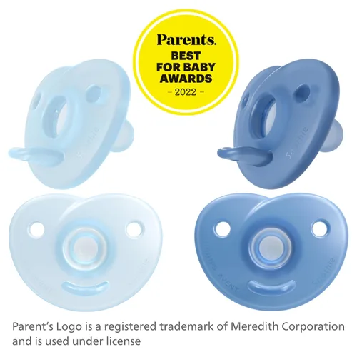 Vista 6 de Philips AVENT SCF099/41 - Chupón de corazón, azul/azul claro, 0 a 3 meses, paquete de 4