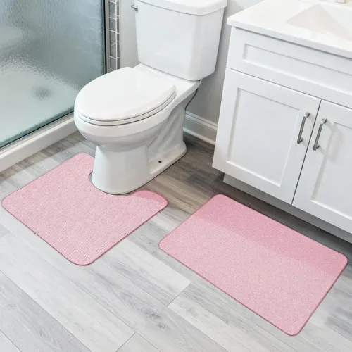 Vista 68 de Tapete de baño ultrafino, con base de goma, antideslizante, secado rápido, lavable a máquina, pelo bajo, absorbente, para ducha exterior, fregadero