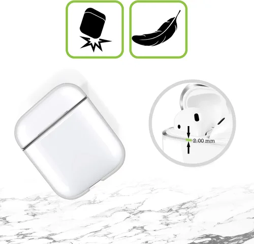 Vista 2 de Head Case Designs Officially Licensed Christos Karapanos Phoenix Art Mix Clear Hard Crystal Cover Compatible with Apple AirPods Pro Charging Case