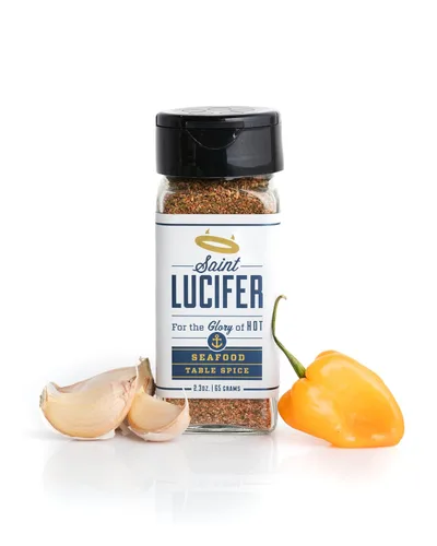 Vista 5 de Saint Lucifer, Paquete triple combinado, 3 condimentos de habanero, jalapeño y mariscos, fabricados en los Estados Unidos, sin gluten, sin azúcar