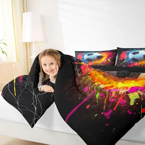 Vista 121 de Juego de ropa de cama de baloncesto para niños y adolescentes, juego de edredón deportivo para niños, tamaño matrimonial, suave, ligero, decoración
