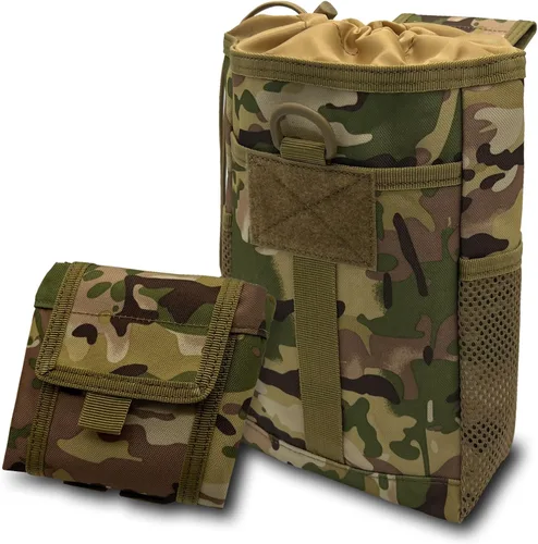 Vista 8 de Molle Bolsa de volcado, Bolsa de carga plegable con cordón, Bolsa de munición para cinturón de utilidad militar