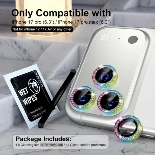 Vista 224 de Choiche Compatible para iPhone 16 Pro/iPhone 16 Pro Max Protector de Lente de Cámara, Vidrio Templado 9H Protector de Pantalla de Cubierta de Cámara