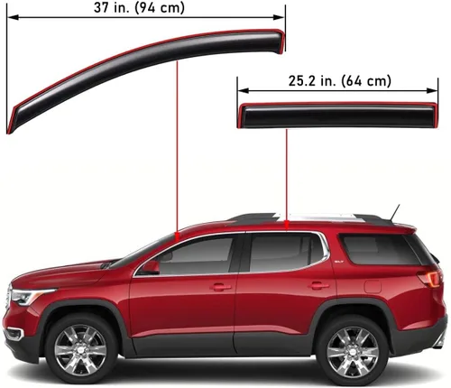 Vista 2 de Lightronic Visera de ventana de ventilación automática con clip extra duradera, compatible con GMC Acadia 2017-2023 (excluye Acadia Limited)