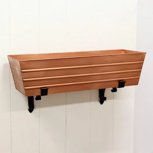Vista 3 de Achla Designs Pergaminos de hierro forjado Ventana Soporte de caja de flores