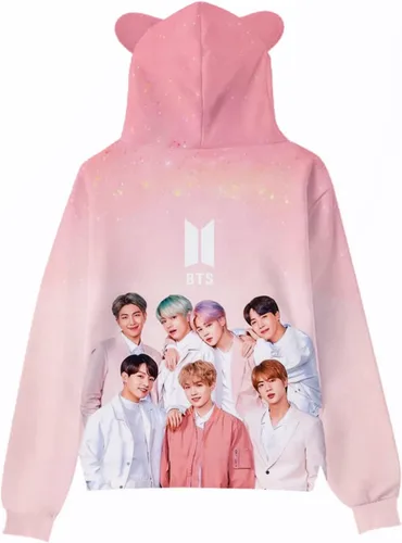 Vista 2 de Hubadaiog Sudadera con capucha unisex Kpop, sudadera con capucha con orejas de gato para mujeres y niñas