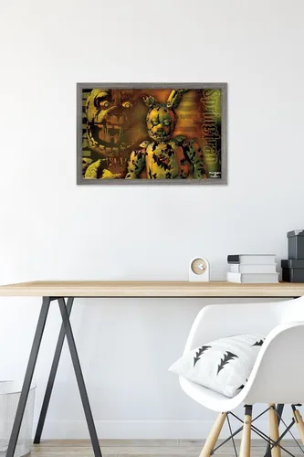 Vista 6 de Trends International Five Nights at Freddy's - Póster de pared Springtrap, 14.725 x 22.375 pulgadas, versión con marco de madera tipo granero