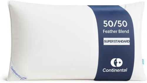 Vista 11 de Continental Bedding Almohada de plumas de 50/50, suave calidad hotelera, soporte para dormir lateral, algodón transpirable de 300 hilos, certificado