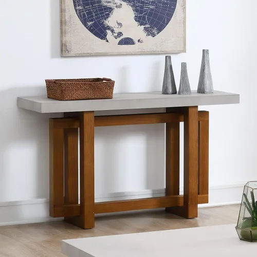 Vista 16 de Mesa consola pequeña de 31.9 pulgadas, estilo retro, estilo campestre, estilo francés, vintage, mesa de entrada, mesa de sofá para sala de estar