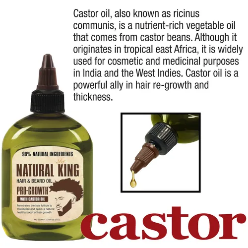 Vista 4 de SFC Natural King Pro-growth Aceite de ricino para cabello y barba 7.1 oz