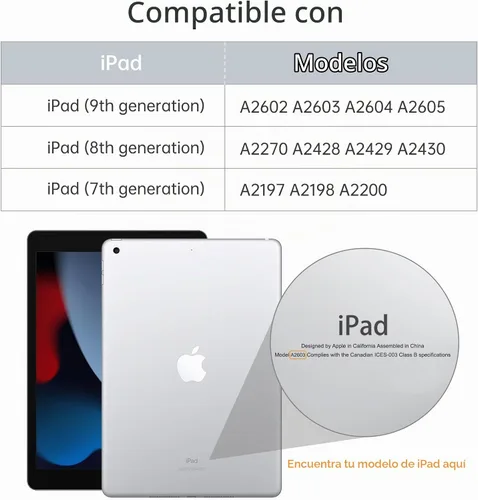 Vista 2 de MoKo Funda transparente para iPad de 9ª/8ª/7ª generación 2021/2020/2019