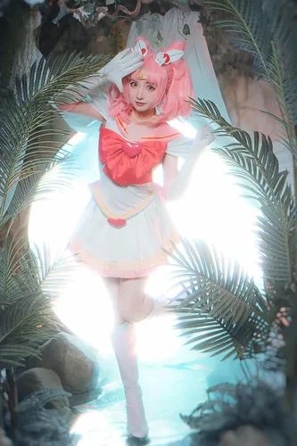 Vista 4 de MRHALLACG COS Anime Sailor Chibi Moon Chibiusa Tsukino SuperS - Vestido de combate para cosplay, trajes para niños y adultos, talla grande