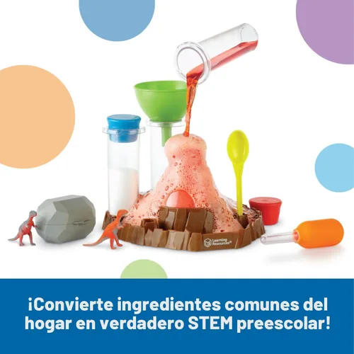 Vista 3 de Learning Resources Fizzy Volcano - 13 Piezas, Edades 4+, Kits de Laboratorio Científico para Preescolar, Experimentos de Juguetes STEM para Niños