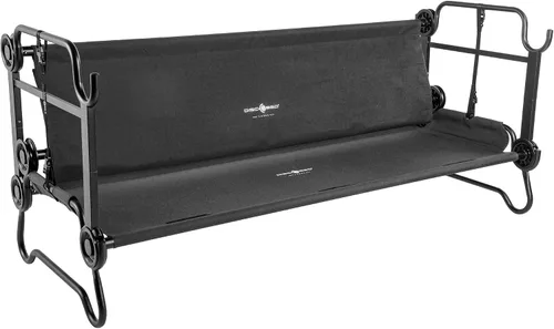 Vista 8 de Disc-O-Bed Gran banco convertible para exterior de 2 personas y cuna de camping doble para adultos, sistema de literas portátil, negro
