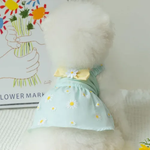 Vista 5 de Vestido de princesa elegante para perros pequeños, vestidos para perros y niñas, vestidos ligeros para mascotas