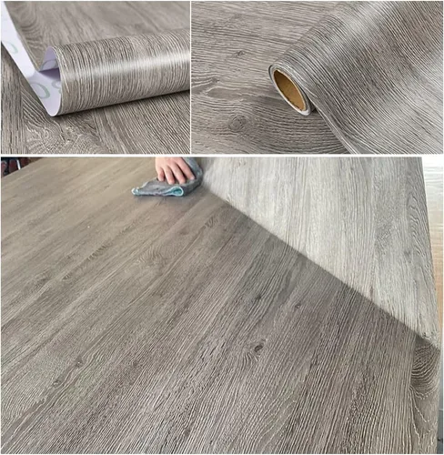 Vista 5 de Película de vinilo autoadhesiva con aspecto de madera, papel tapiz para muebles de cocina, estantes, armarios, mesas, escritorios, paredes, muebles