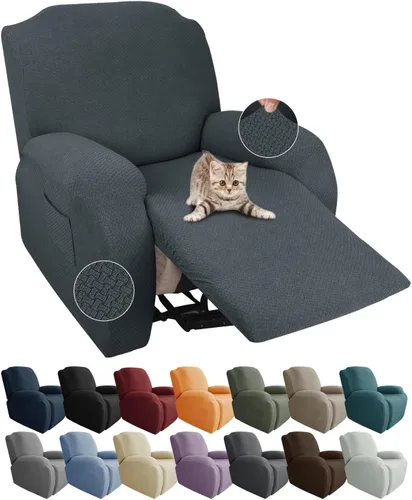 Vista 43 de JIVINER Fundas de sofá reclinable de 8 piezas, fundas elásticas de jacquard para sofá reclinable, fundas para sala de estar, protector suave de 3