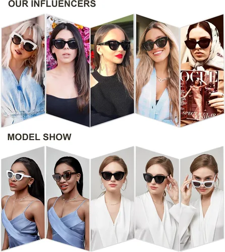 Vista 3 de SOJOS Retro Small Vintage Cateye Sunglasses for Women Cute Fashion UV400 Sunnies SJ2939