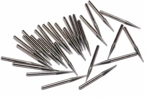 Vista 5 de JINGLING 30 unids 0.126 in punta cónico diamante pulido bit 1/8 "cono rebabas rotativas para Dremel