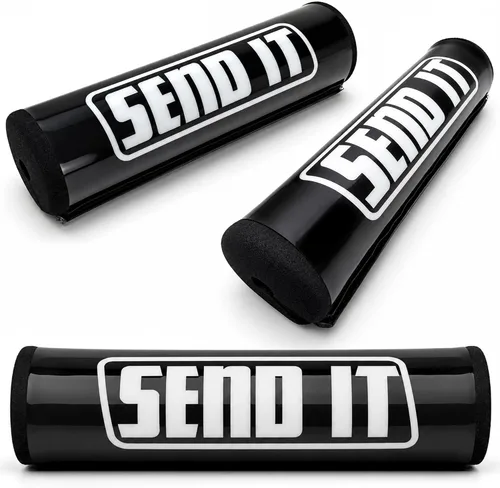 Vista 9 de SEND IT Almohadilla de manillar con DONUTS GRATIS Handlebar para bicicleta de cross ATV Crossbar (Negro, Pit Bike)